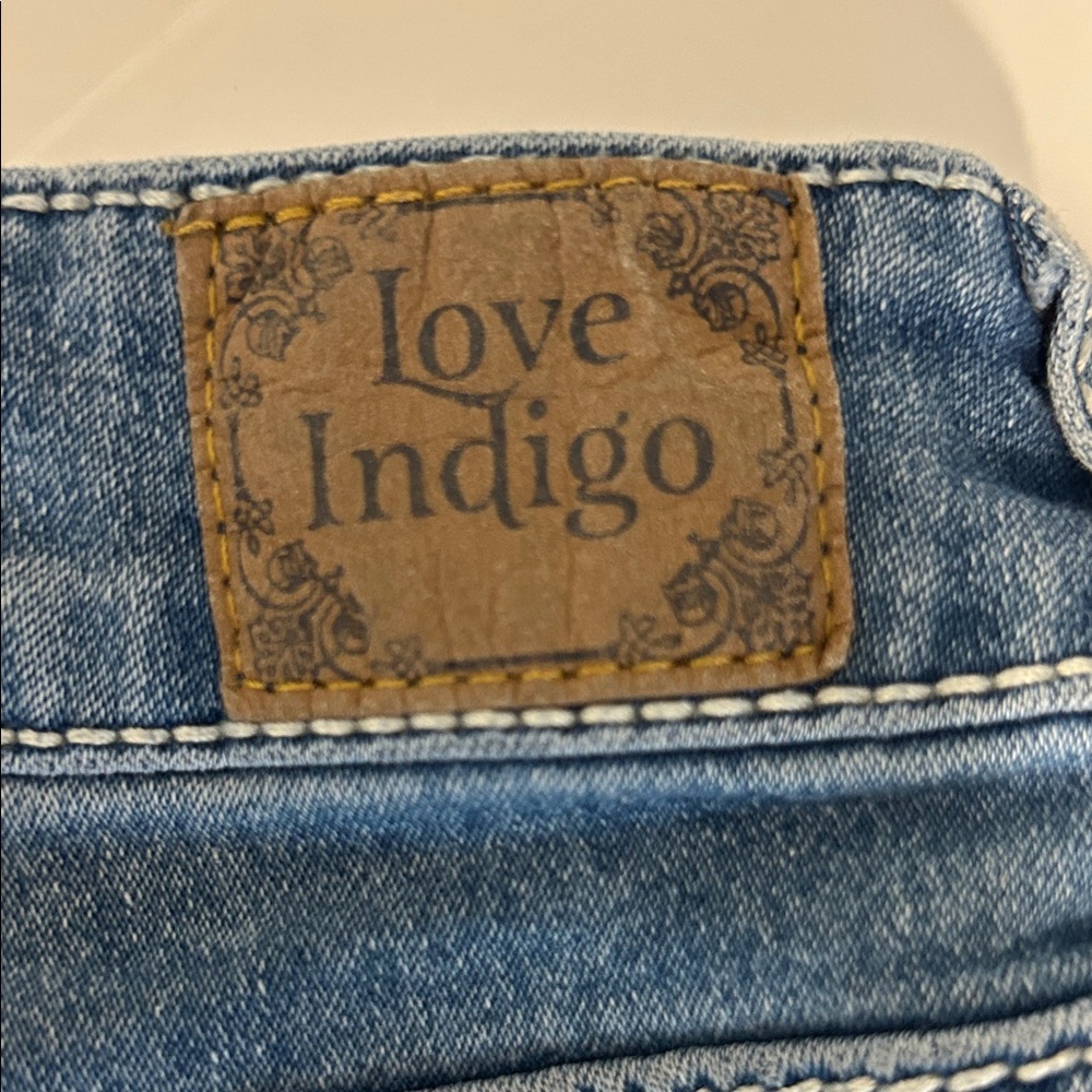 Indigo Blue Boot Cut Jeans with Embellished Pockets - Picture 2 of 7